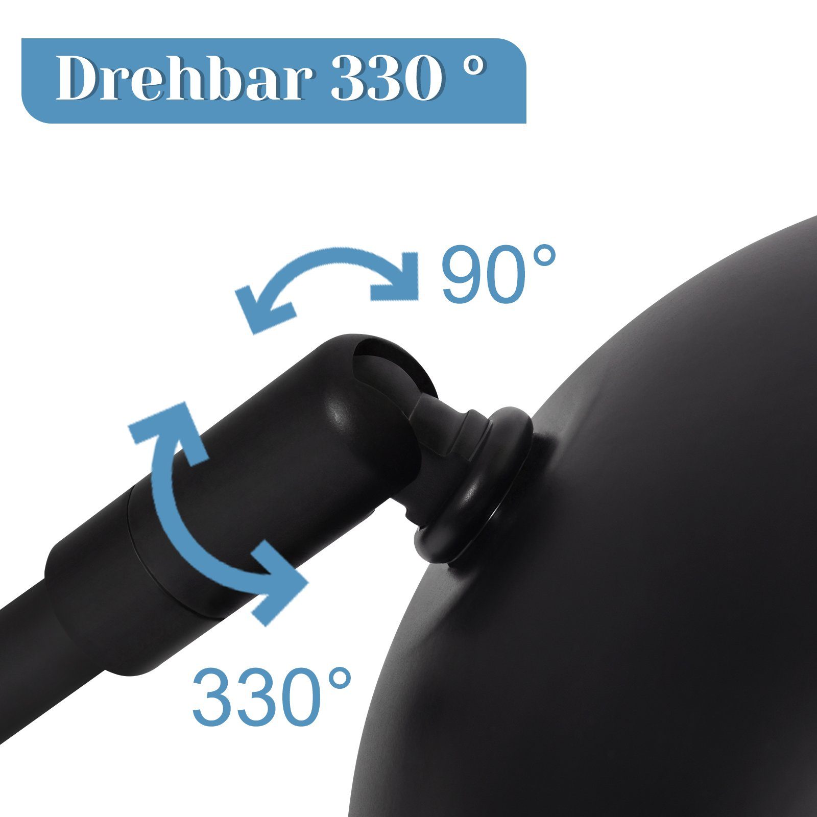 ZMH Spot Wall Light - E27 Obrotowa lampa ścienna Czarny Metal Vintage Spot Bez źródła światła - 4