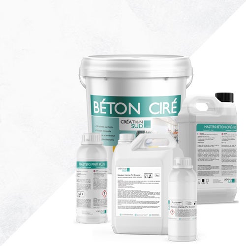 Béton ciré multisurfaces (sols et murs) - Kit complet 5m² (2 couches) - Mat - Teinte : Nature (Blanc) - CREATION SUD
