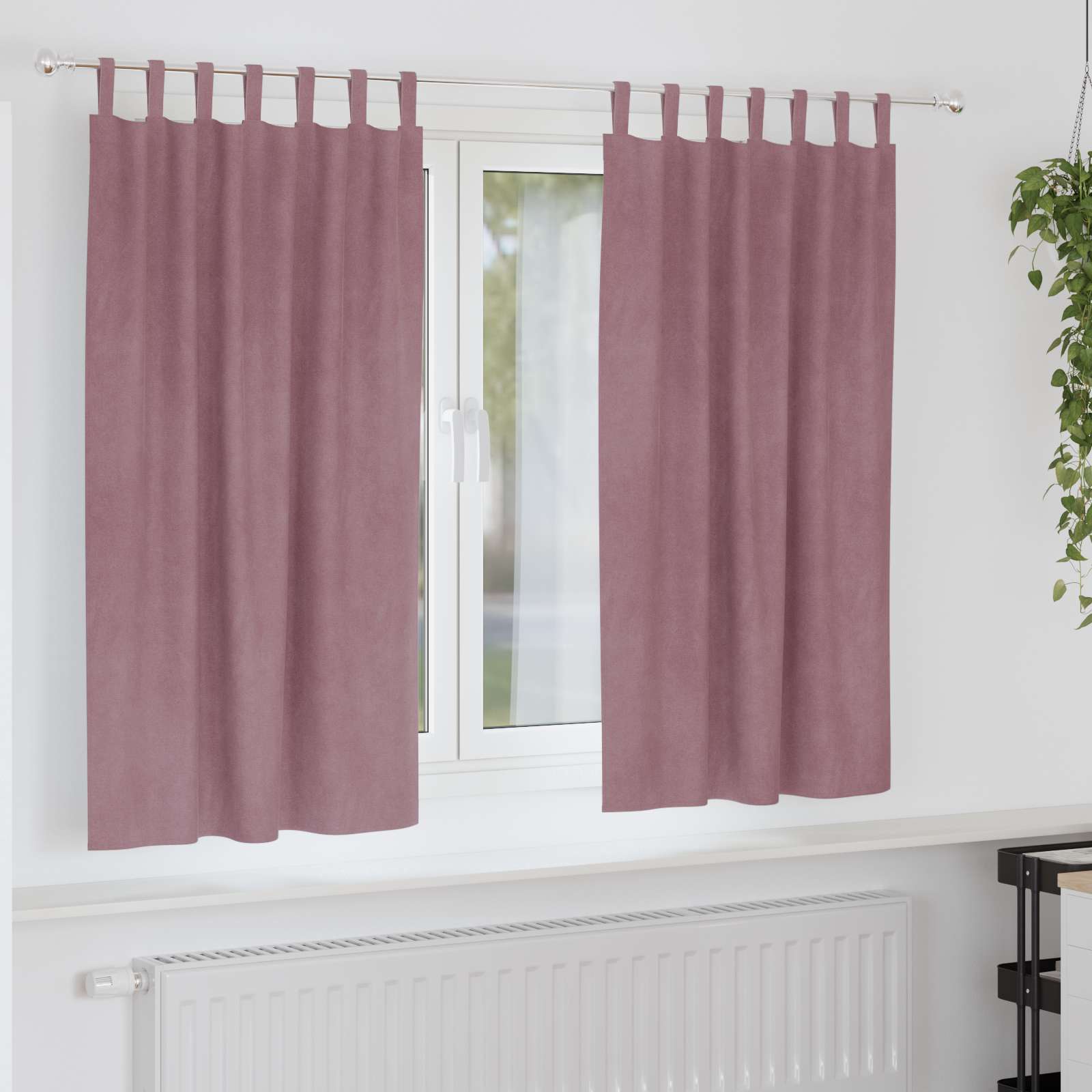 Zasłony zaciemniające 2 pcs Ciemny Róż 140 x 175 cm Aksamit vidaXL