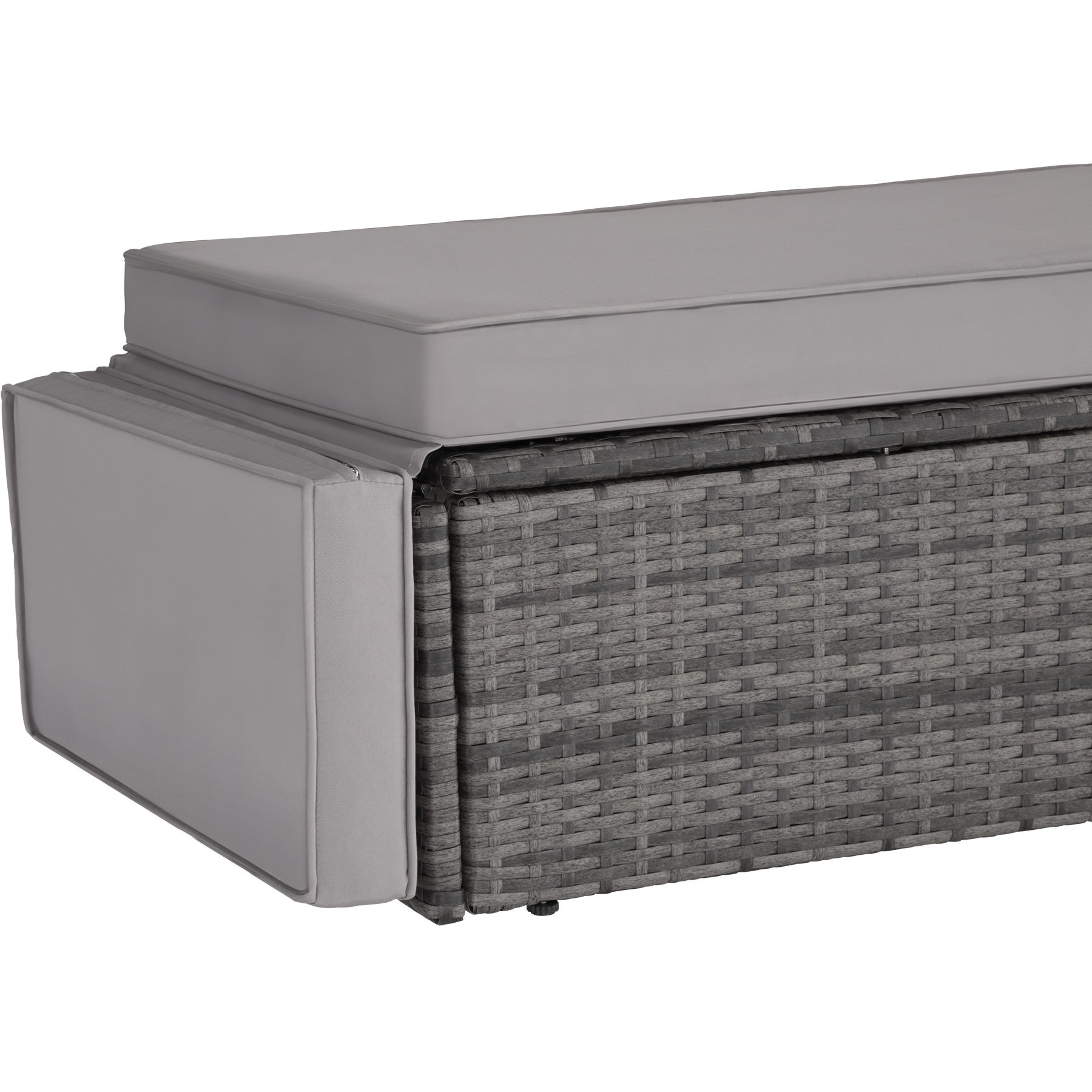 Divano da giardino Lounge in polietilene e acciaio 2 posti con poggiapiedi pieghevole TECTAKE - 7