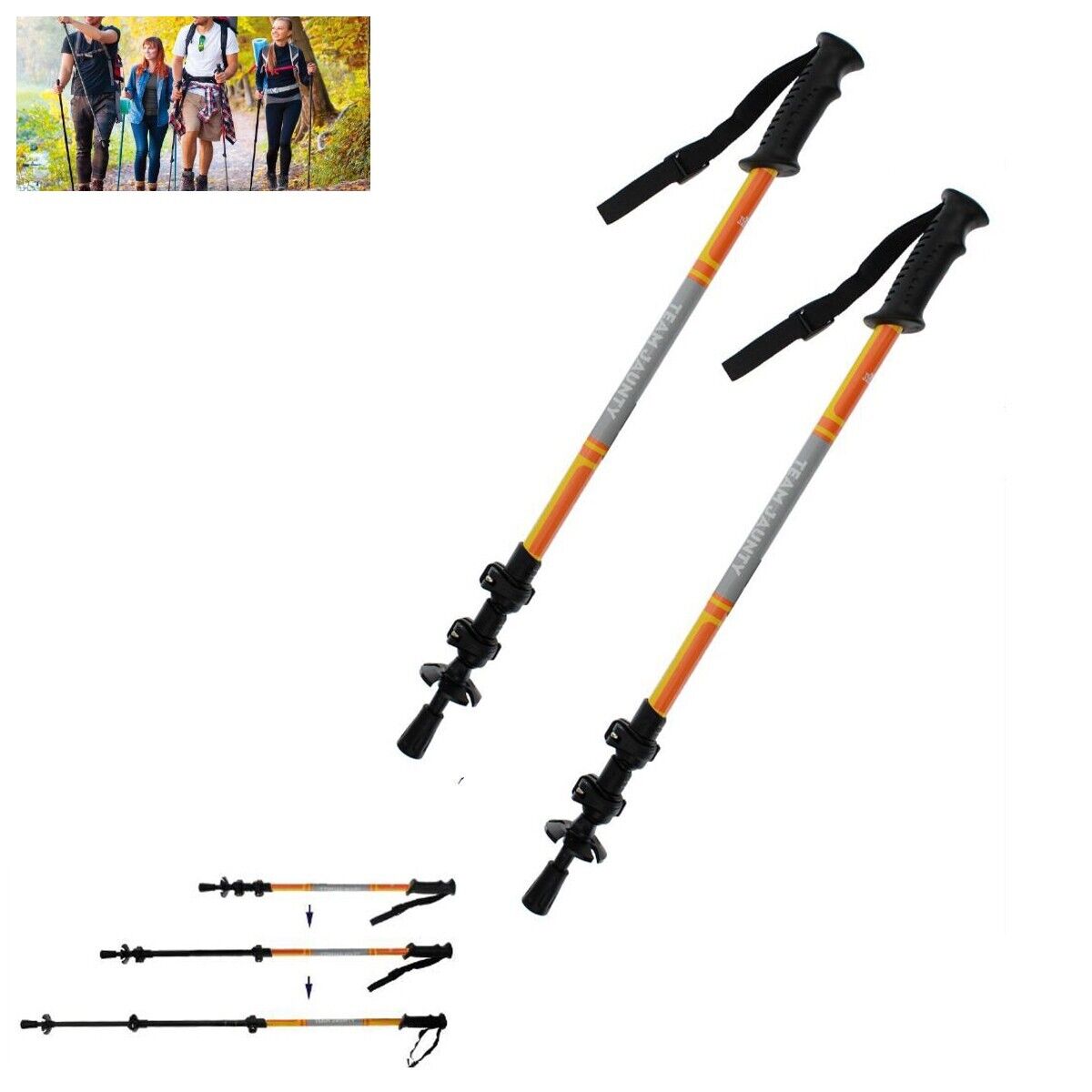 Bastoni Da Trekking GIPRON COMPACT4 – Telescopici, In Alluminio, Made In Italy, Con TwistLock