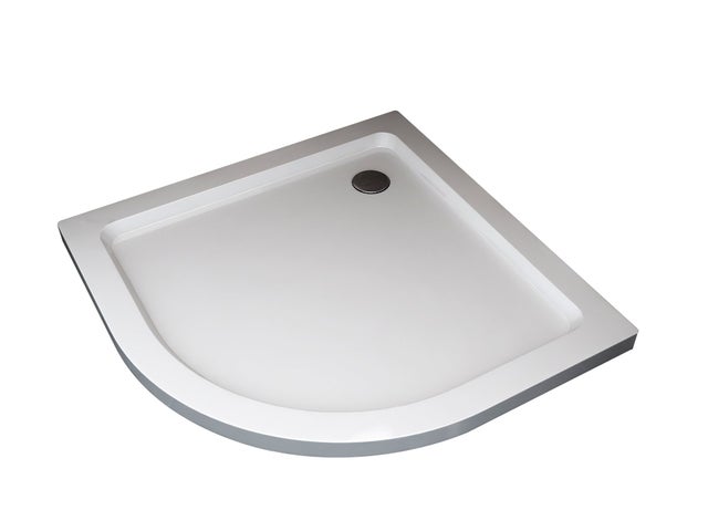 Receveur de douche semi-circulaire surbaissé en Abs avec bonde inclus H. 5 cm – 90 x 90