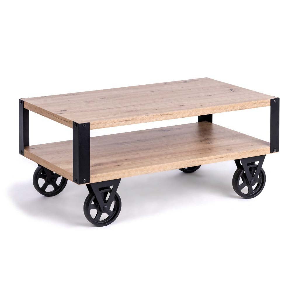 Stolik kawowy mały na kółkach 110cm quattro nowoczesny na balkon artisan