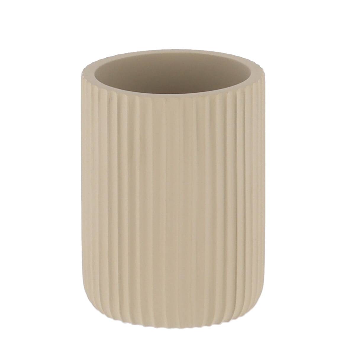 Tendance Bicchiere Portapenne/Spazzolini Taupe, 8x8x10 Cm, In Polipropilene, Multiuso