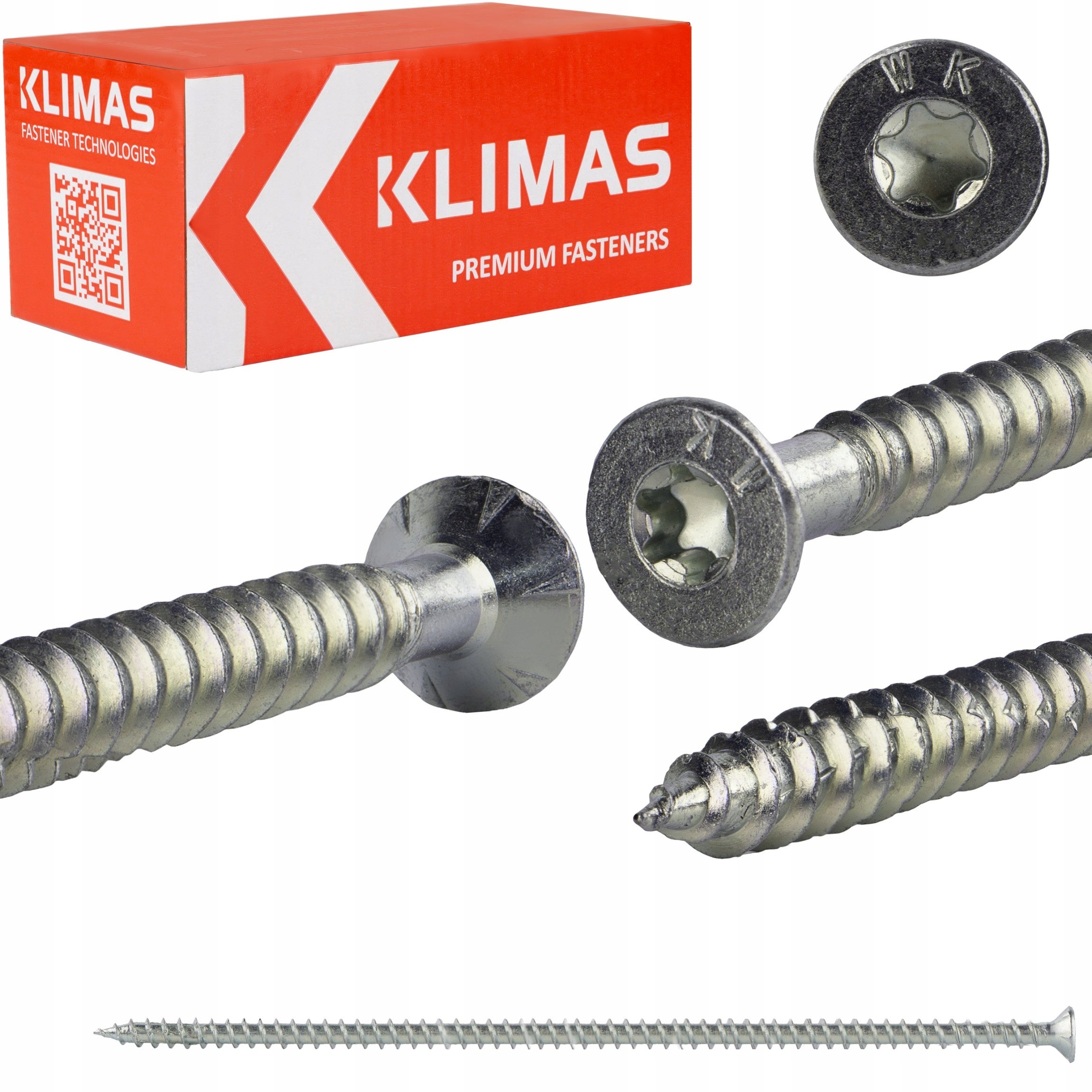 Wkręty do drewna konstrukcyjne Klimas WKFS 8x280 mm z pełnym gwintem 50szt