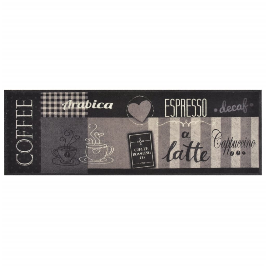 Alfombra de cocina   tapete para la cocina lavable terciopelo negro café 60x180 cm cfw65168