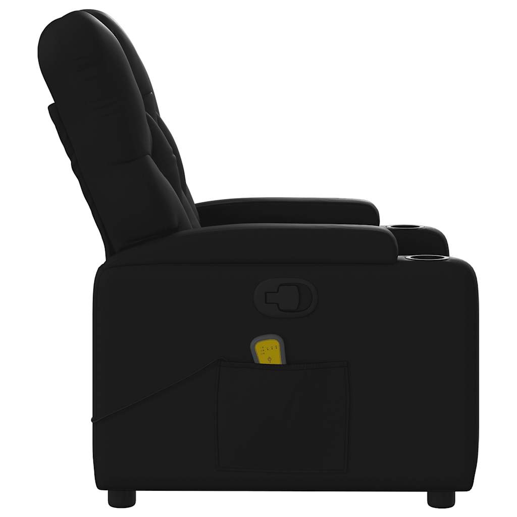 Fauteuil de Salon，Chaise，Fauteuil de massage inclinable noir similicuir - 8