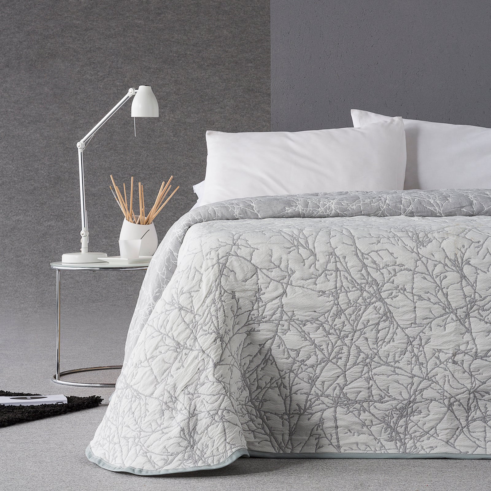 ESTORALIS - Protectores Cama | Colcha Verano de Diseño Moderno | Para Cama 180 cm. ( 270 x 270 cm. Ancho/Alto ) Tejido Jaquard TOPACIO Color- Gris - 2