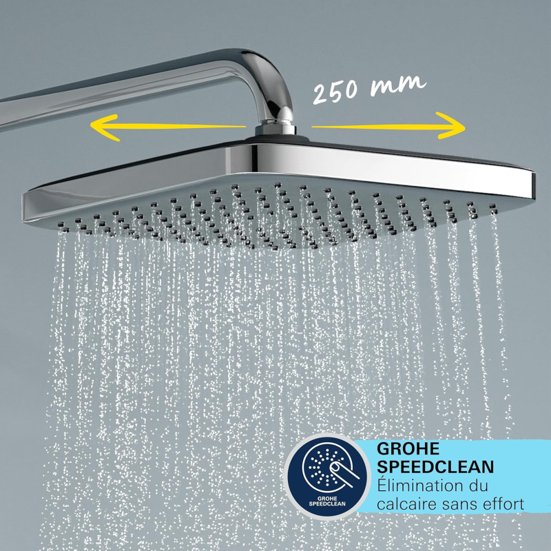 Colonne de douche avec mitigeur thermostatique - Economie d'eau - GROHE Vitalio Comfort 250 - Chromé - 26696001 - 5