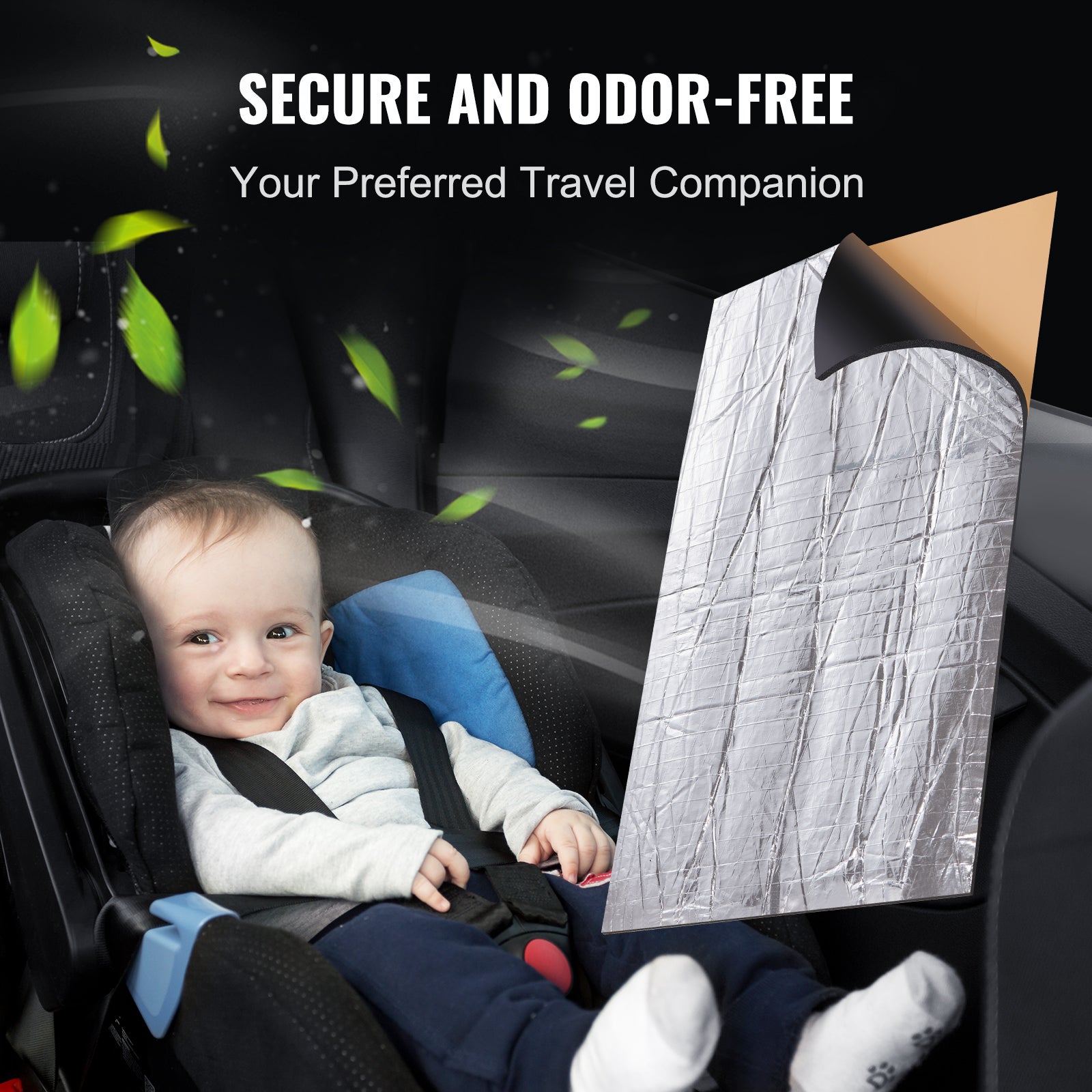 Tapis d'Isolation Phonique VEVOR 5,1 mm Insonorisation Voiture 3,3 m² Matériau Insonorisant Mousse Haute Densité Barrière Thermique Tapis d'Isolation - 6