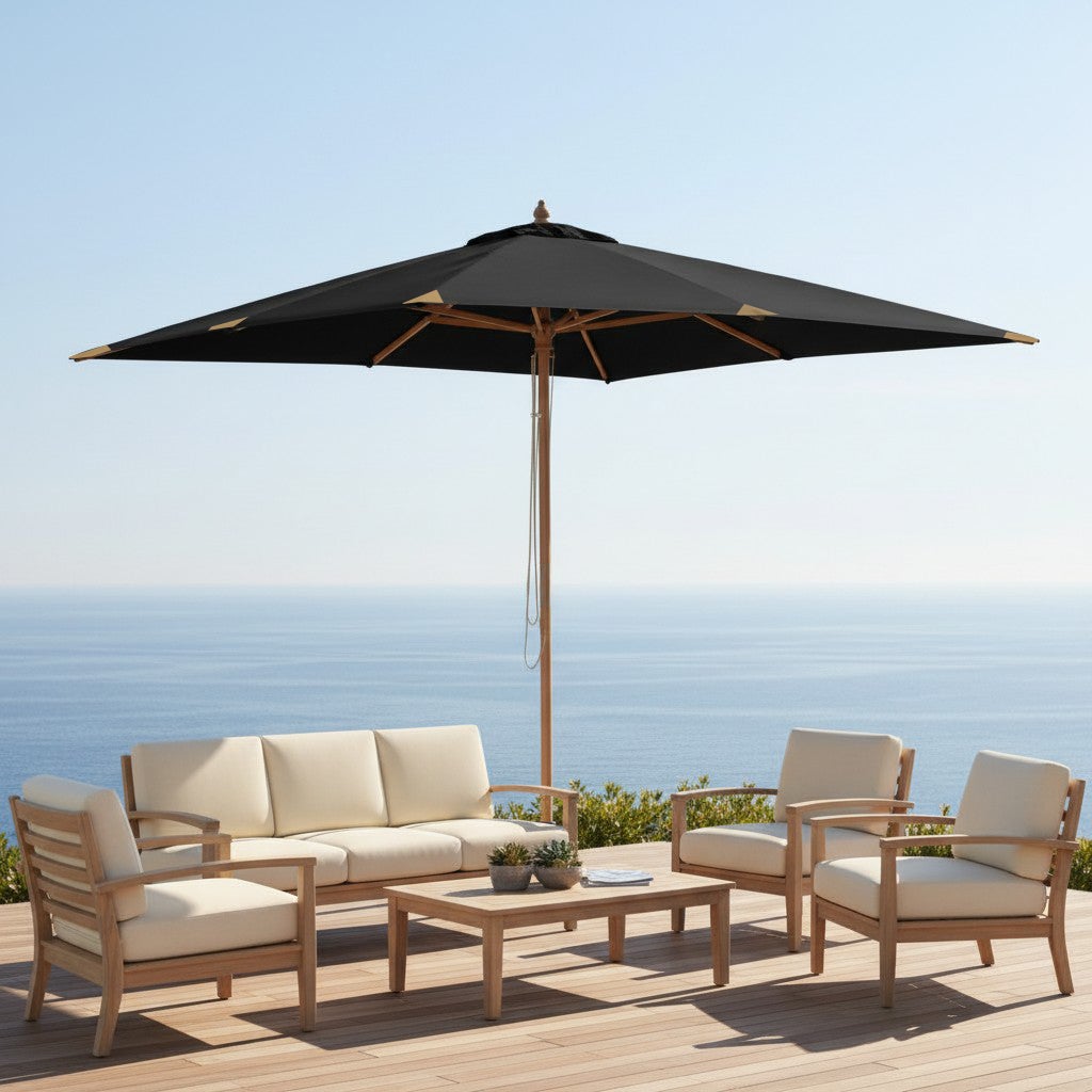 Parasol droit noir 3x3 m Pegasia - 6