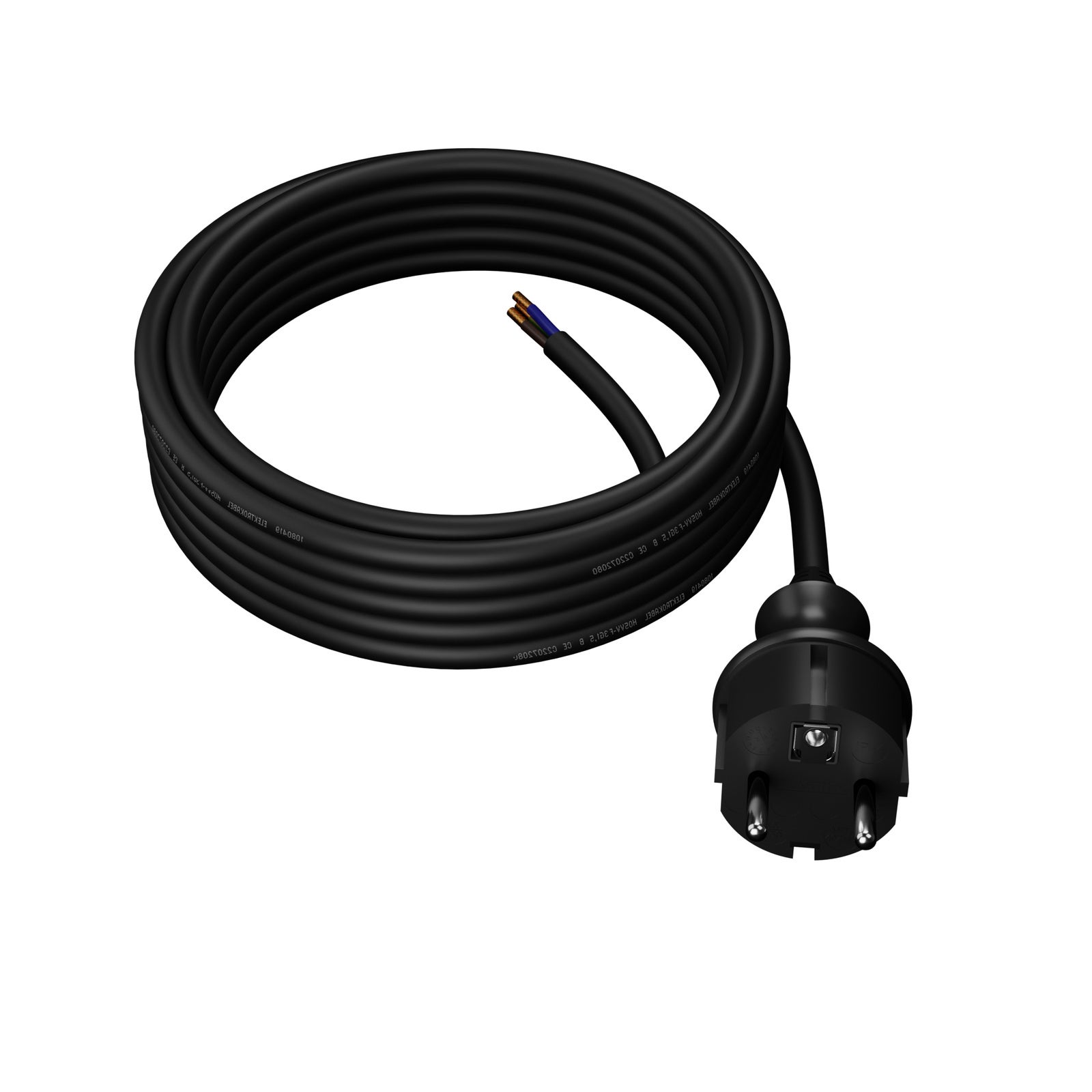 Przewód przyłączeniowy 10m z wtyczką prostą 250V 16A 3x1,5 mm² IP44 H05RR-F PP-40H czarny W-97536