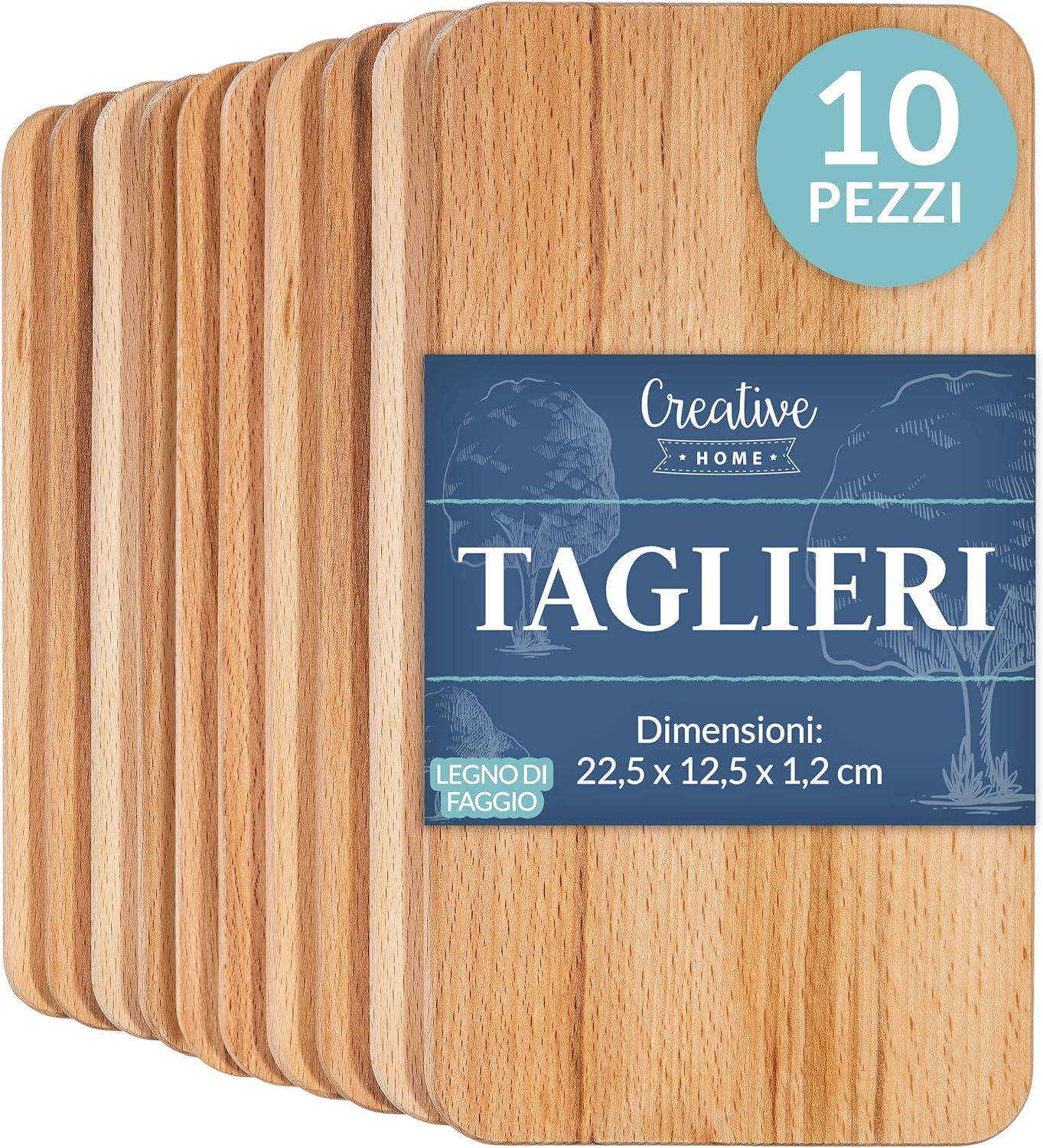 Tagliere da Cucina Grande in legno 100% bio Oliver's Kitchen – 45 x 30 x 3 cm – Tagliere in Legno Reversibile – Resistente, Durevole ed Elegante – Facile da Pulire