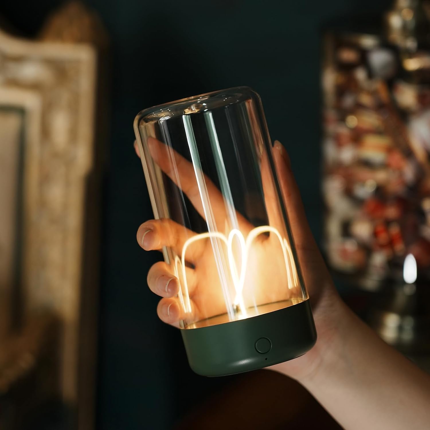 Dotykowa lampka biurkowa bezprzewodowym ładowaniem płynna regulacja jasności lampka nocna odpowiednia sypialni akademików duża pojemność mAh zielona