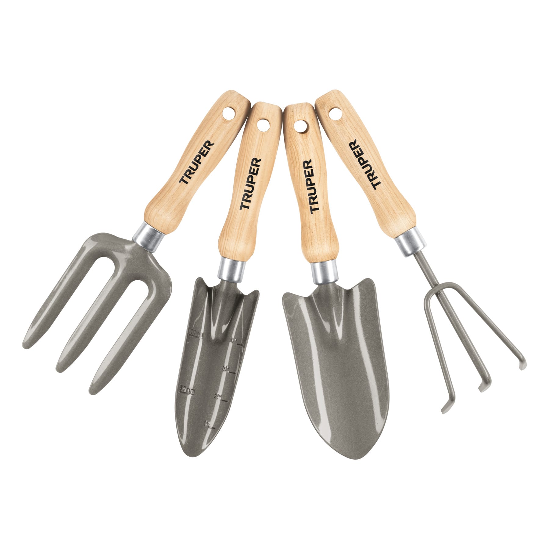 Set 4 unelte pentru gradinarit cu maner de 15 cm Truper 4buc