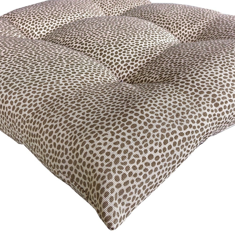 Lot De 4 Coussins De Chaise Coton Repéré Doux Universel Lavable Rembourrage Ouate - Marron - 4