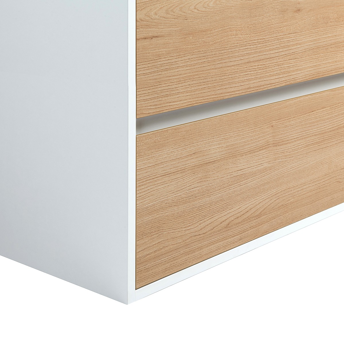 Meuble double Prémonté sous vasque Blanc/Bois 120Cm MITIS - 6