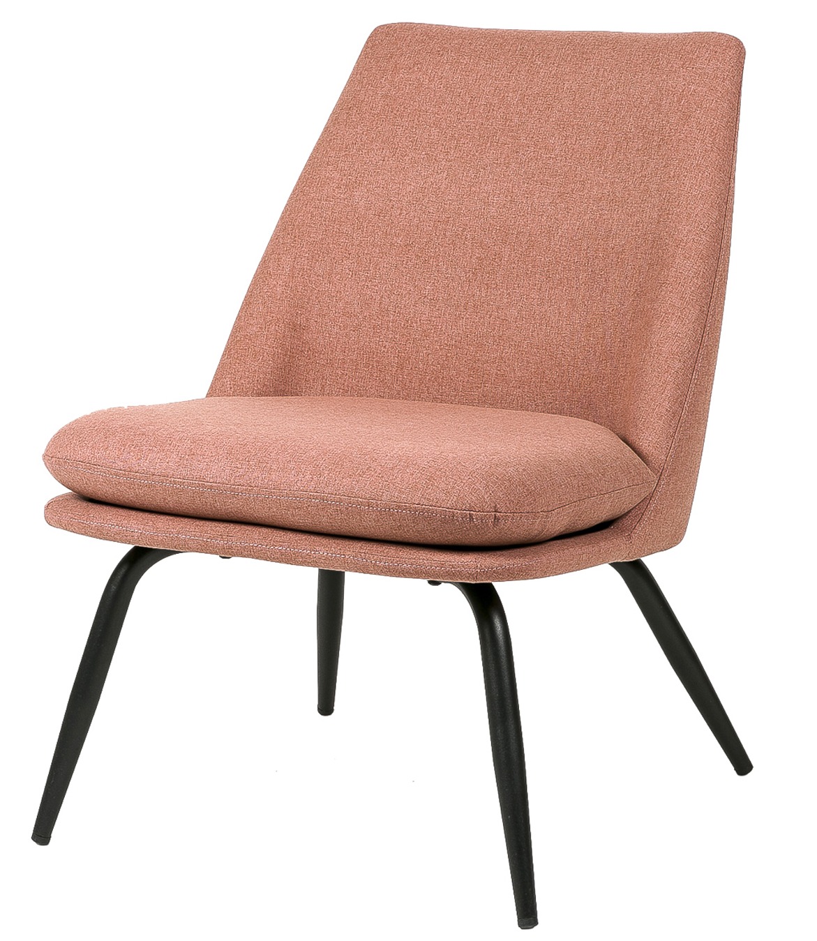 Sillón mory - confort moderno en tela con patas de metal negro-color rojo tomette