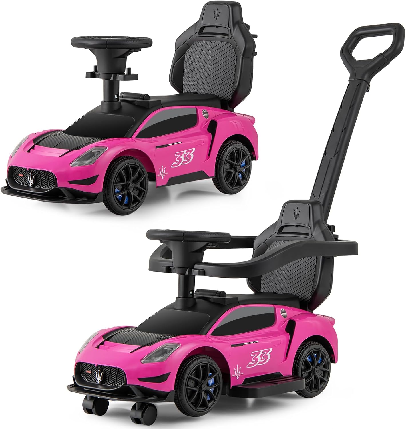 en Voiture Porteur Enfant Maserati avec Poignée Amovible