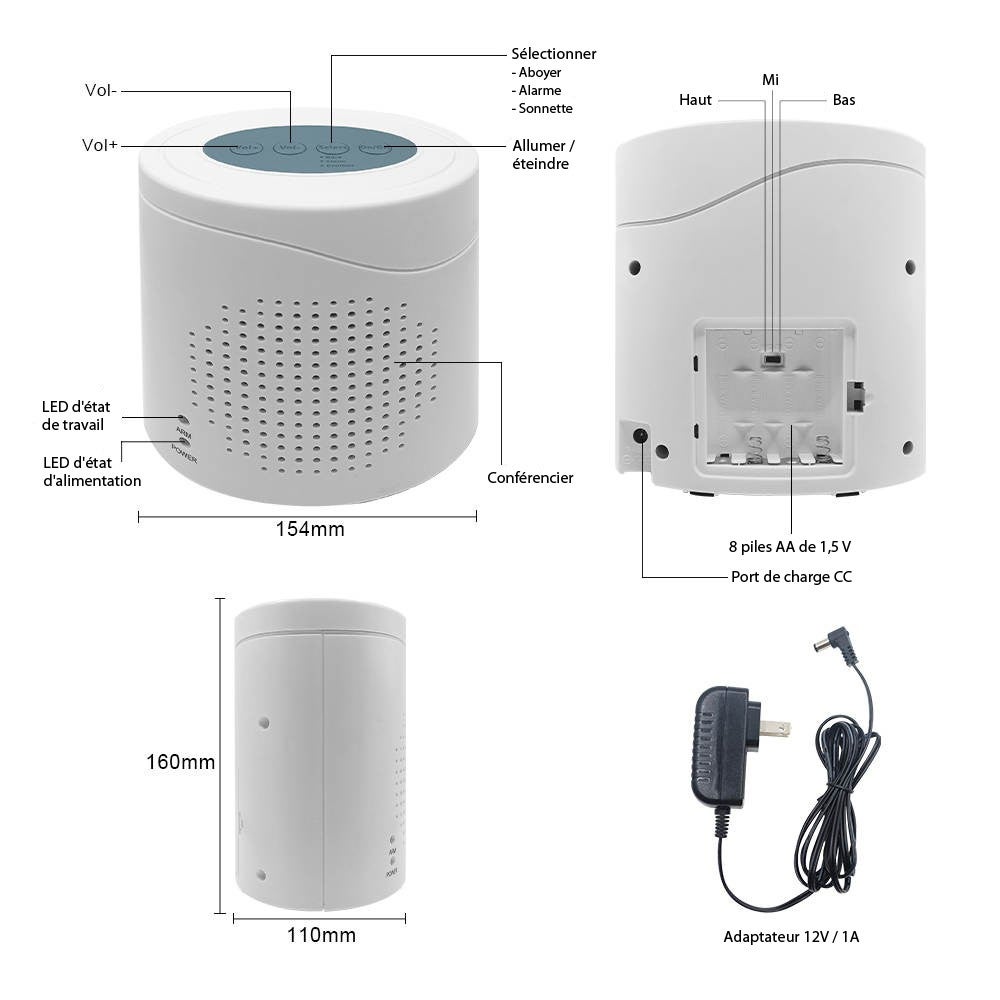 Chien de garde électrique Aboyeur Sans Fil capteur Radar Télécommande Alarme de Sécurité à domicile 360 degrés Chien qui aboie - 2