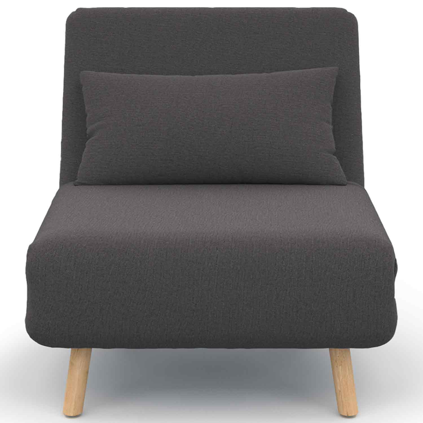 Fauteuil convertible ROMEO lit d'appoint 1 place 80x190 cm tissu gris anthracite - 4