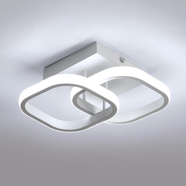 Plafon LED do sypialni, 22 W, 2 550 lm, nowoczesny design akrylowy, do korytarza lub kuchni, biały zimny 6 500 K, średnica 29 cm.