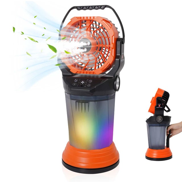 Ventilateur humidificateur 4 vitesses 15000mAh réservoir 2000ml oscillation 90° 180° moteur brushless brume refroidissement multifonction