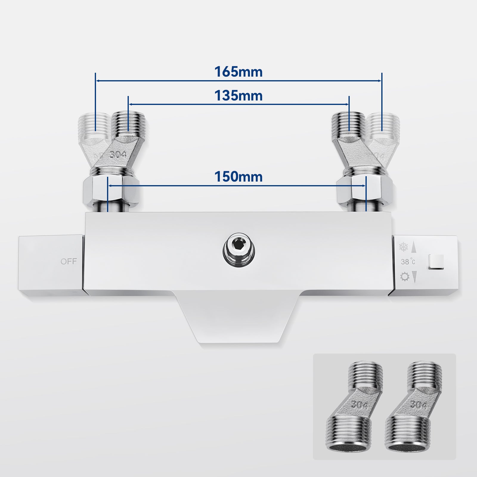 AURALUM MAX Colonne de Douche Thermostatique Chromée,3 Fonctions Kit Douche avec 30 * 20cm Douche de Tête,Pommeau de Douche,Mitigeur Douche Cascade - 9