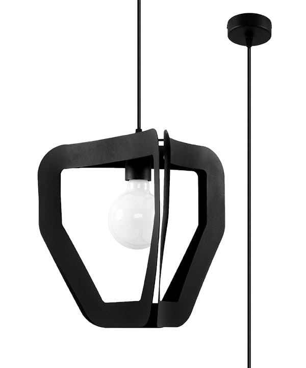 Lampa sufitowa wisząca Tres czarna 1xE27x60W wym: 120 x 35 x 35 cm metal Sollux Lighting