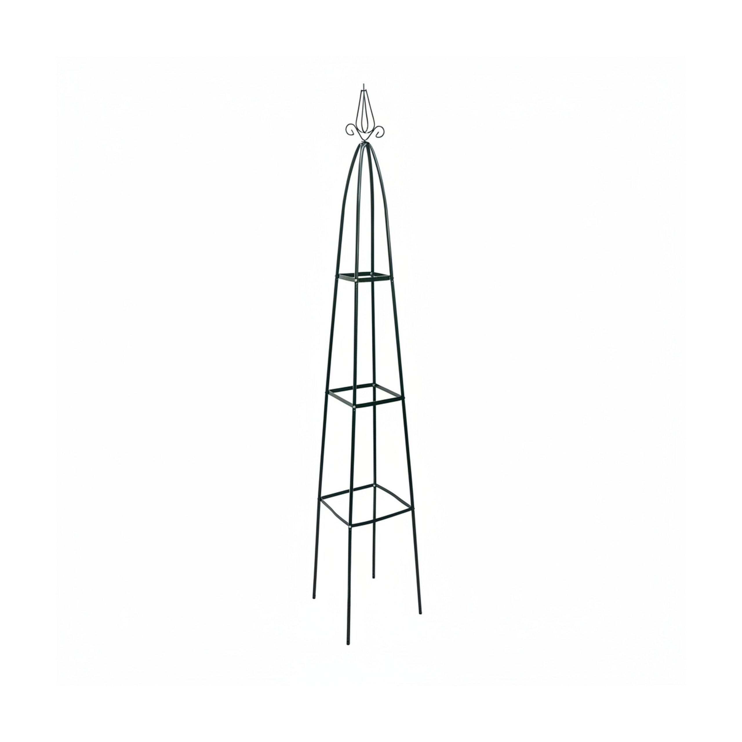 Obélisques de jardin métalliques pointus, lot de 2, 192 x 35 x 35 cm, tuteurs verts sur pied pour rosiers et plantes grimpantes, Relaxdays - 8