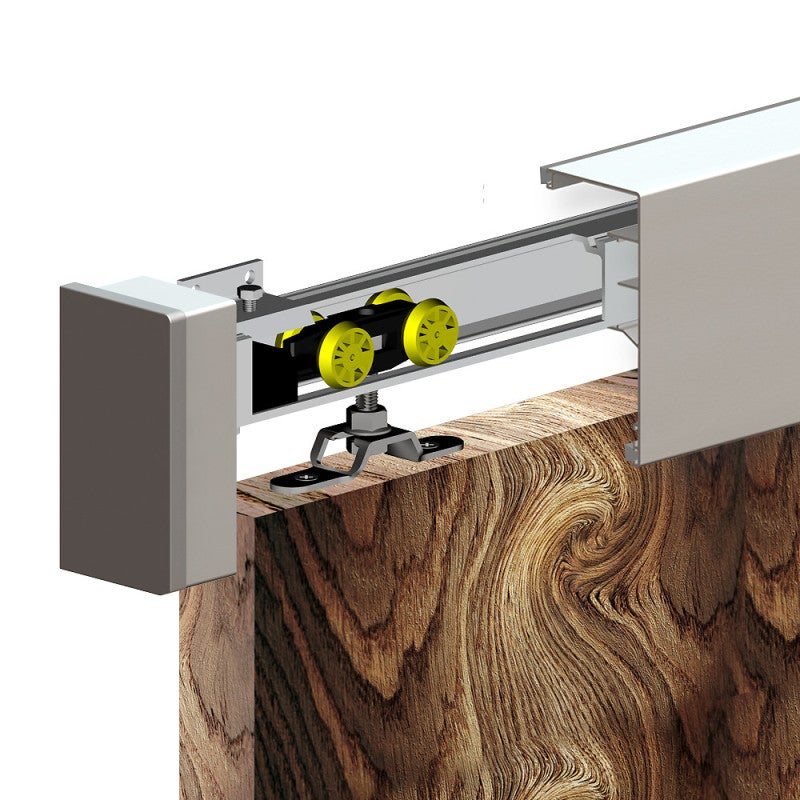 Pack premium SLID'UP 160 pour porte coulissante jusqu'à 1000 mm - rail 1,94 m - 60 kg - argent - 4