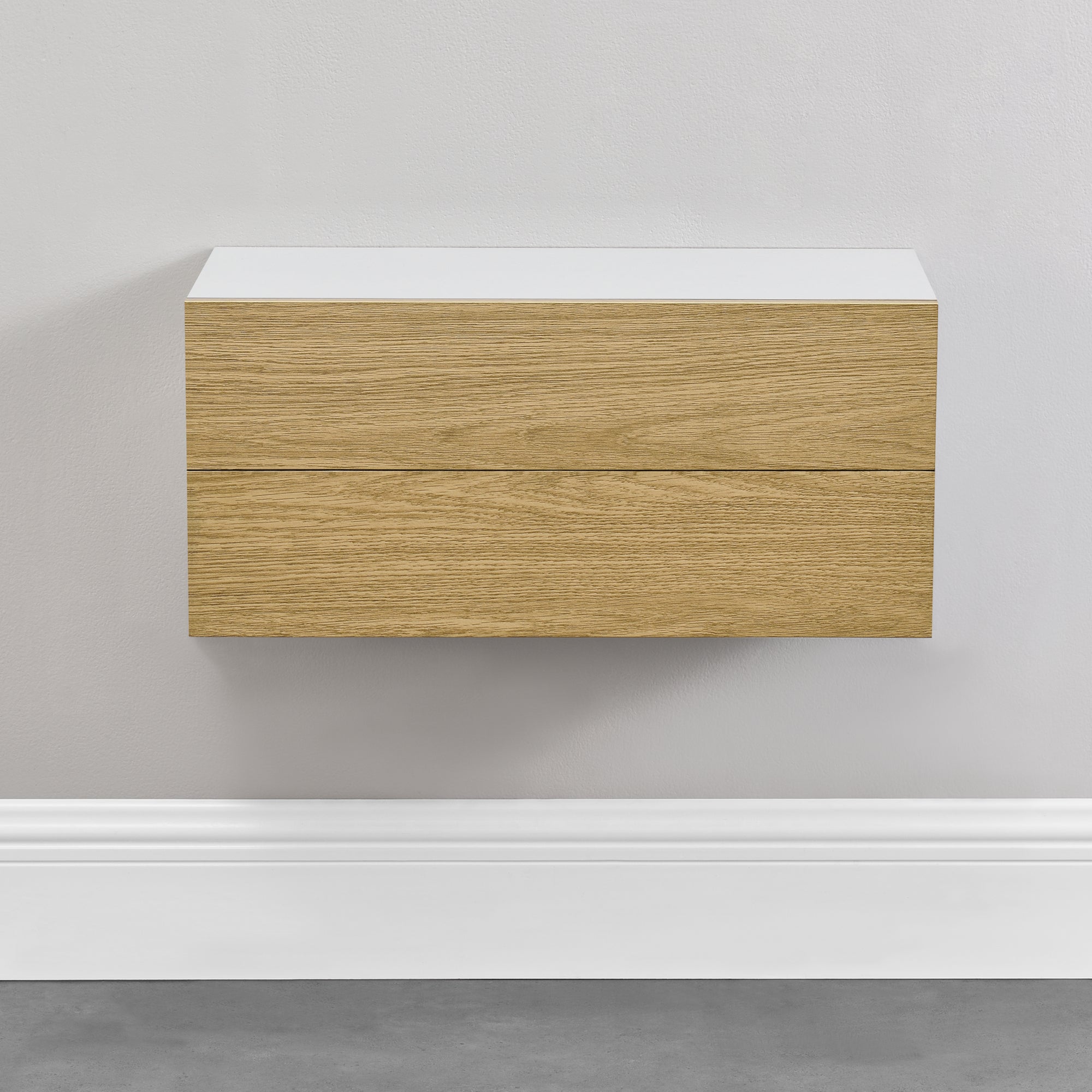 [en.casa] Set de 2 Étagères Murales avec Comptoir Panneau de Particules Blanc Bois 2 x 50x24x12cm - 7