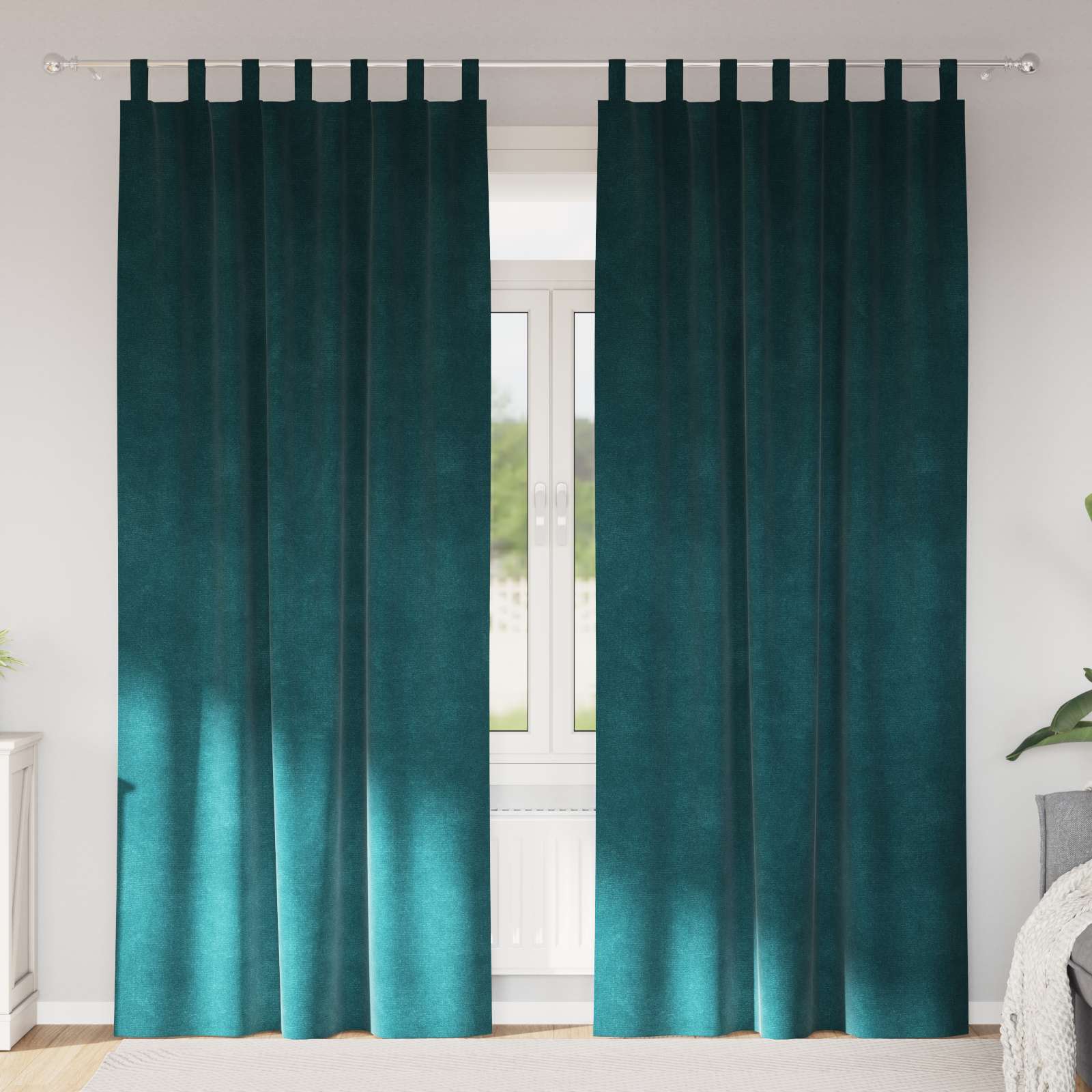 Zasłony zaciemniające 2 pcs Ciemna zieleń 140 x 245 cm Aksamit vidaXL