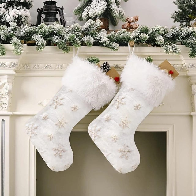 LIWI-Lot de 4 Chaussette de Noël à Suspendre, Grand Bas de Noël y