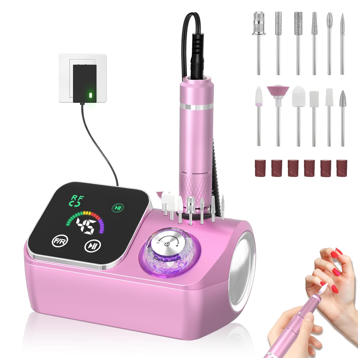 Ponceuse électrique professionnelle pour ongles Kit de ponceuse filaire ...