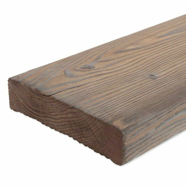 Bois extérieur en mélèze de Sibérie brûlé et carbonisé marron 28x140x2000 mm - 10 m²