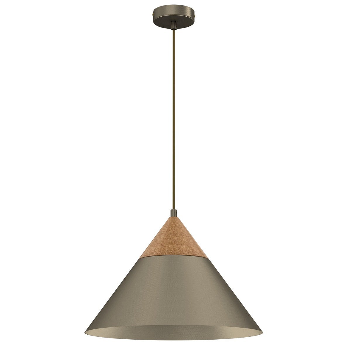 Lampa wisząca Single tytanowe złoto-jasne drewno 1xE27x15W wym: 115 x 39 x 39 cm metal Luminex