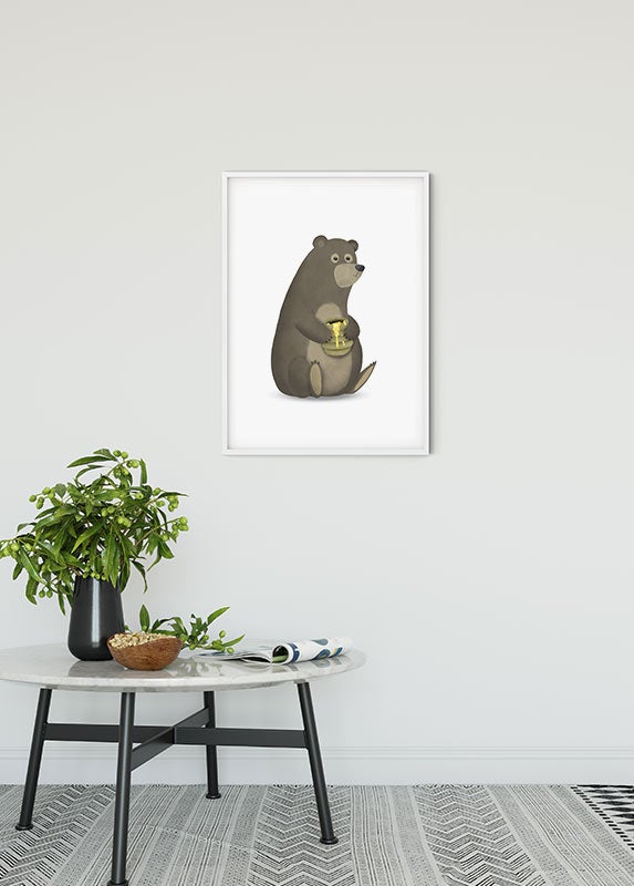 Cartel artístico de komar - cute animal bear - talla: 50 x 70 cm