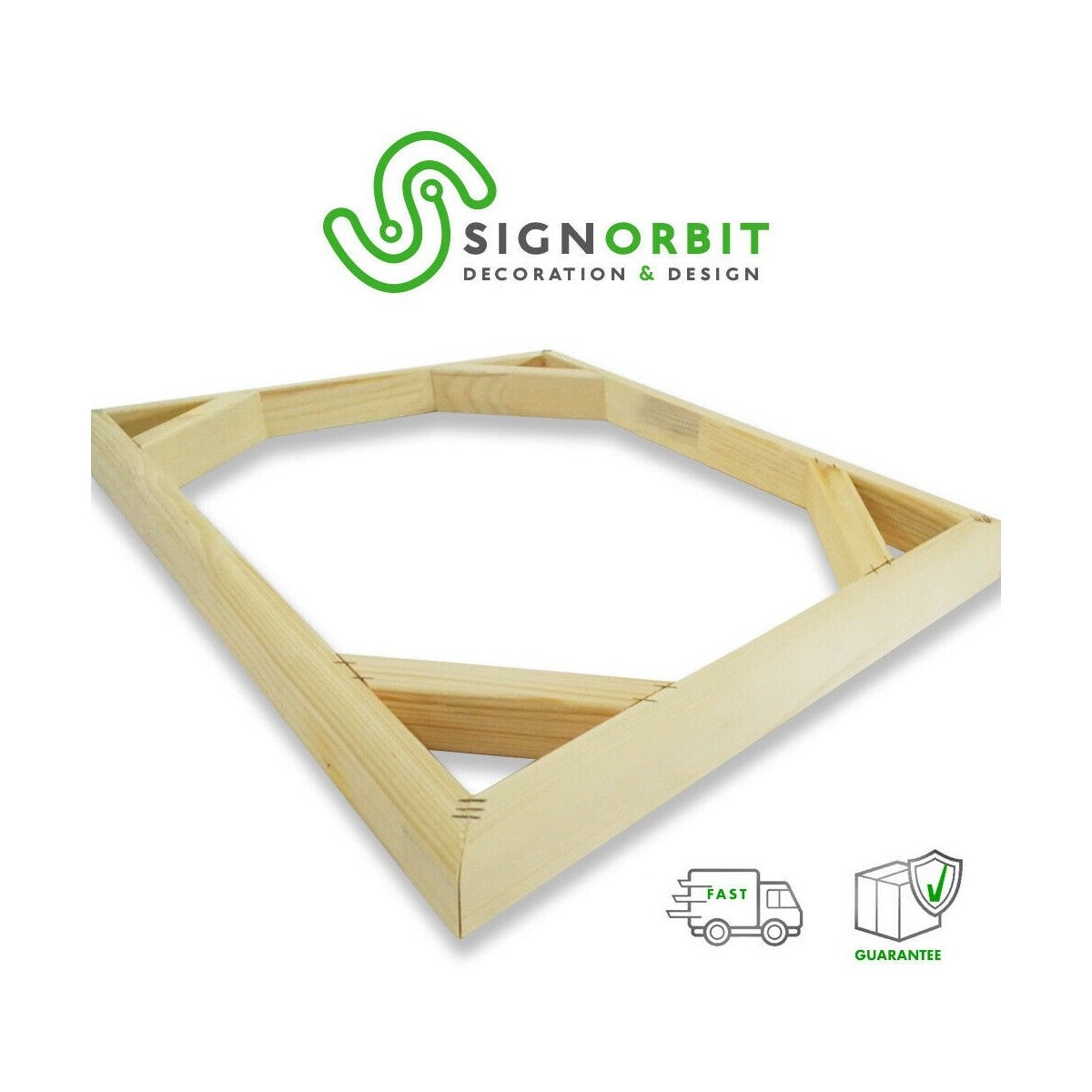 Cadre carré assemblé - format 40 x 40 cm En bois clair lissé et arrondi pour Assemblage Toile - section lattes 43 mm x 27 mm - 2