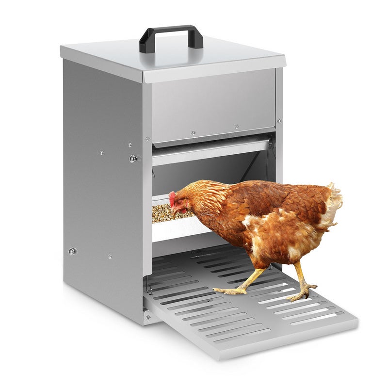 Mangeoire Automatique Poulets PVC 3 Kg - Gravité, Couvercle Anti-pluie, Tube Transparent, Pour Volailles Diverses