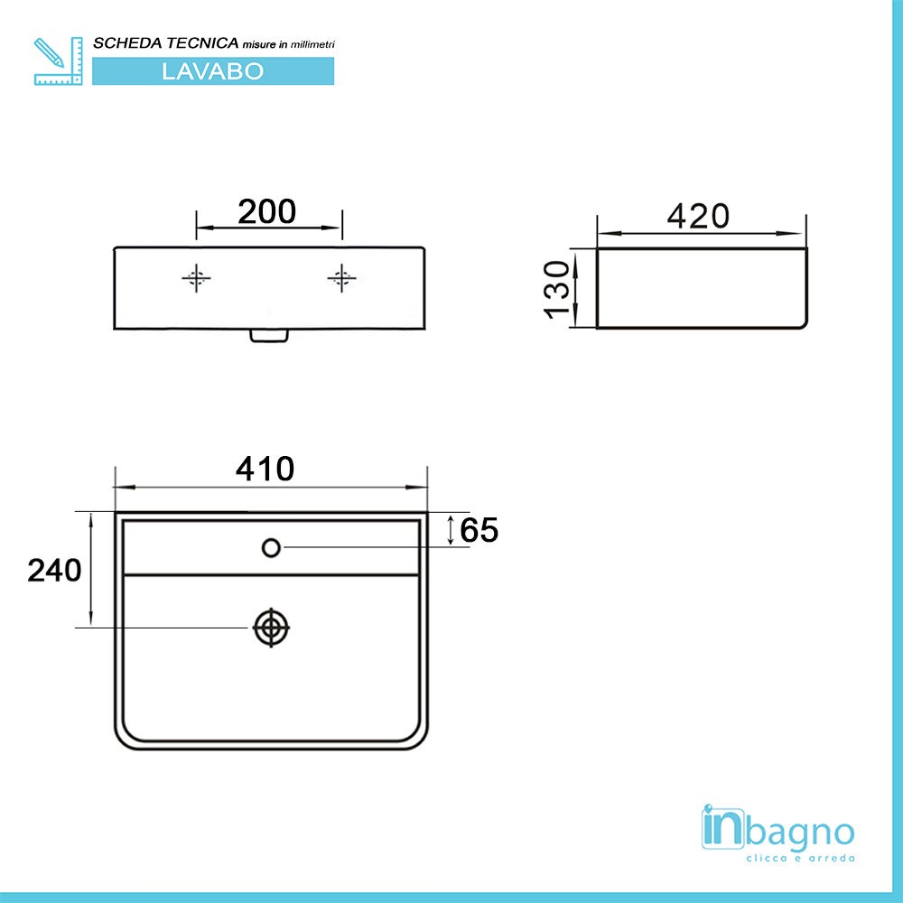 Lavabo Da Appoggio Ceramica 45cm - Rettangolare E Nano Rivestimento | Per Bagno Moderno E Facile Da Pulire - Foto 9