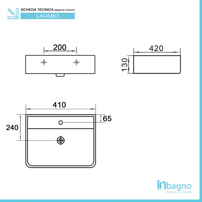 Lavabo Da Appoggio Ceramica 45cm - Rettangolare E Nano Rivestimento | Per Bagno Moderno E Facile Da Pulire - Foto 9