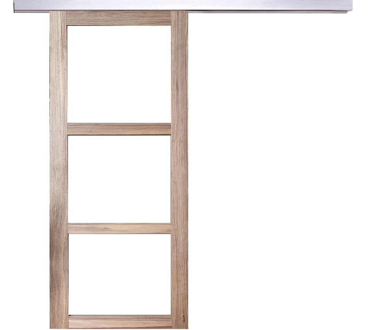 Puerta corredera frake acristalamiento transparente h204 x l73 + carril de aluminio sin manilla