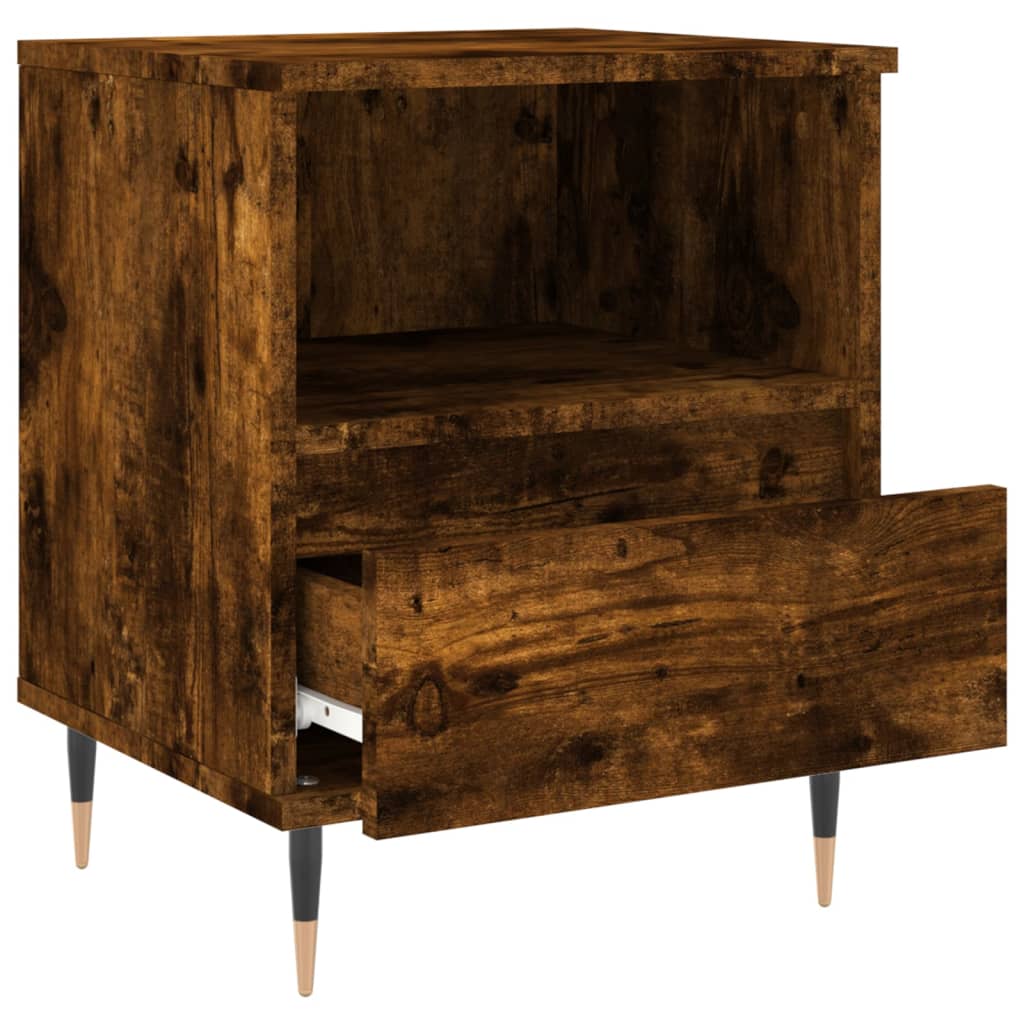 Table de chevet chêne fumé 40x35x50 cm bois d’ingénierie - 5