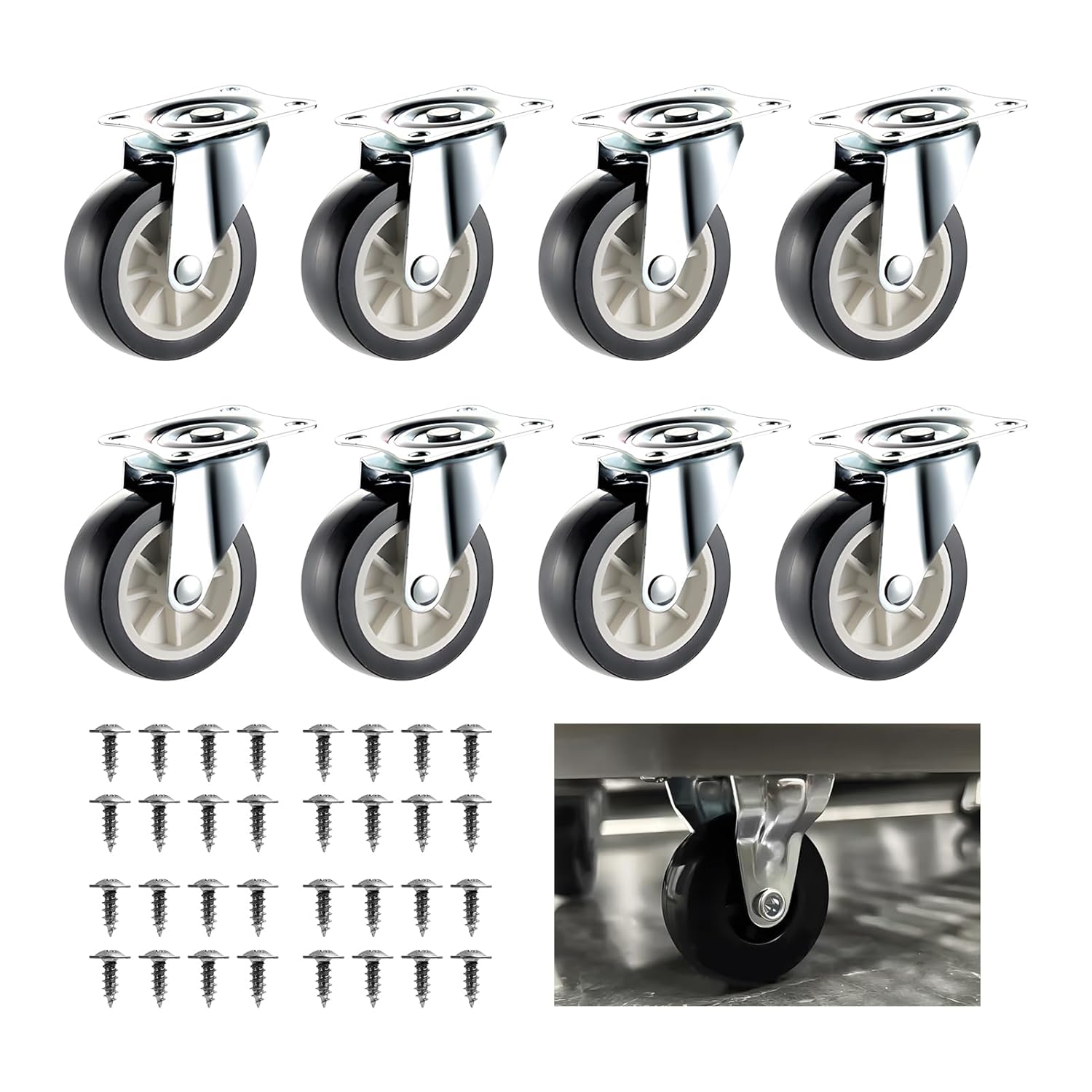 Lot de 8 petites roulettes pivotantes a 360 petites roues pivotantes ...