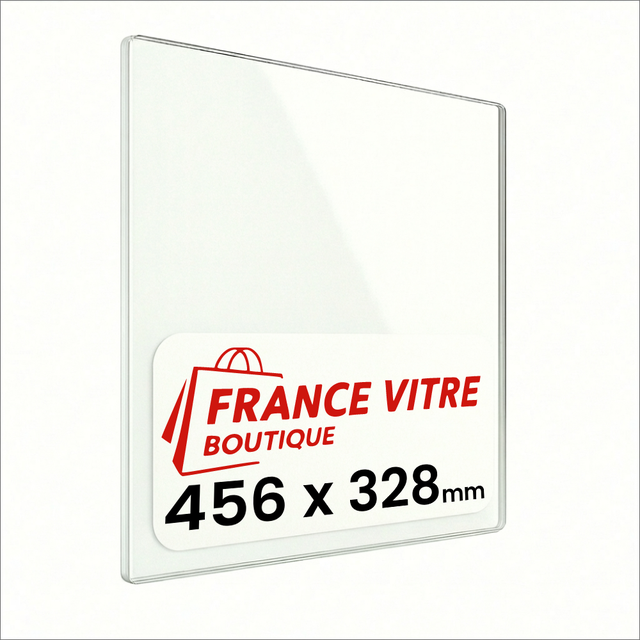 456 x 328 x 4 mm - Vitre de cheminée pour insert et poêle à bois - verre de rechange - France Vitre - jusqu'à 800°C - 328x456 mm
