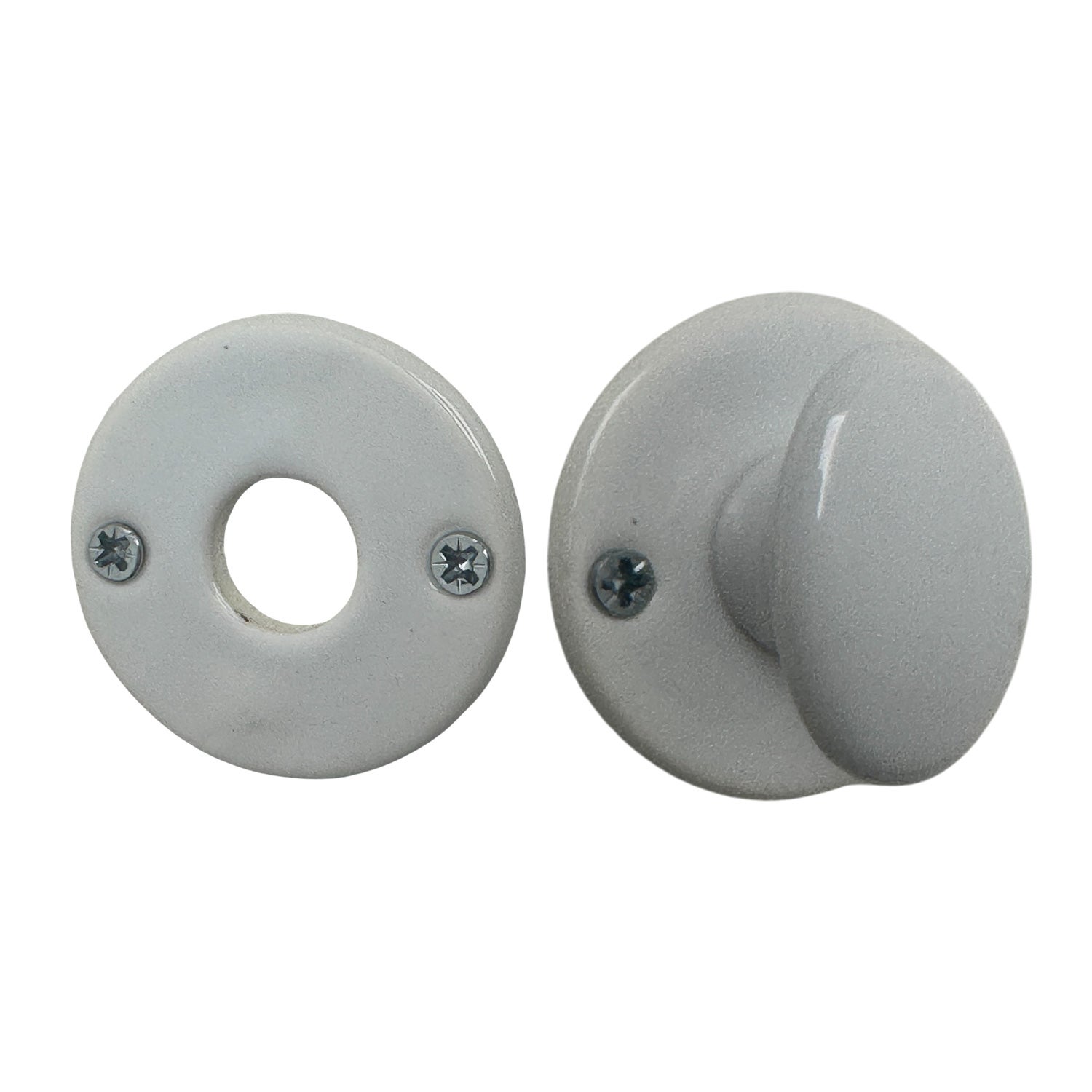 2 rosaces de poignée de porte rondes JANELLE verrou condamnation, Porcelaine blanc - 2