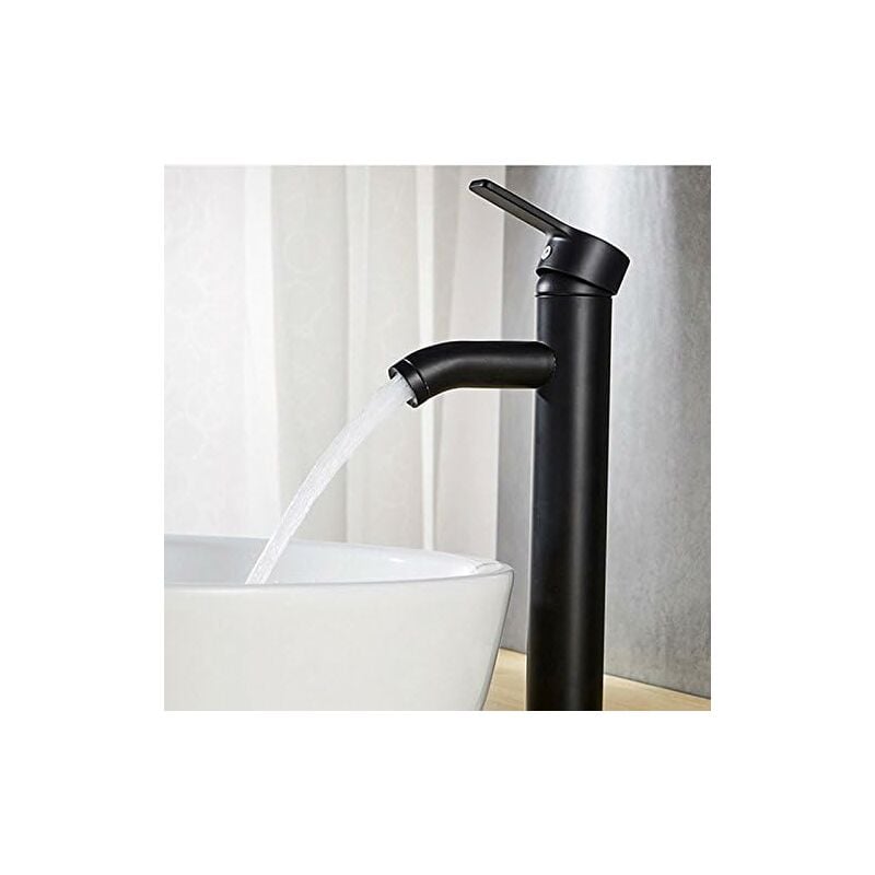 Matowa, czarna, miedziana bateria umywalkowa do łazienki, bateria do ciepłej i zimnej wody, matowe wykończenie, elegancka bateria w stylu retro