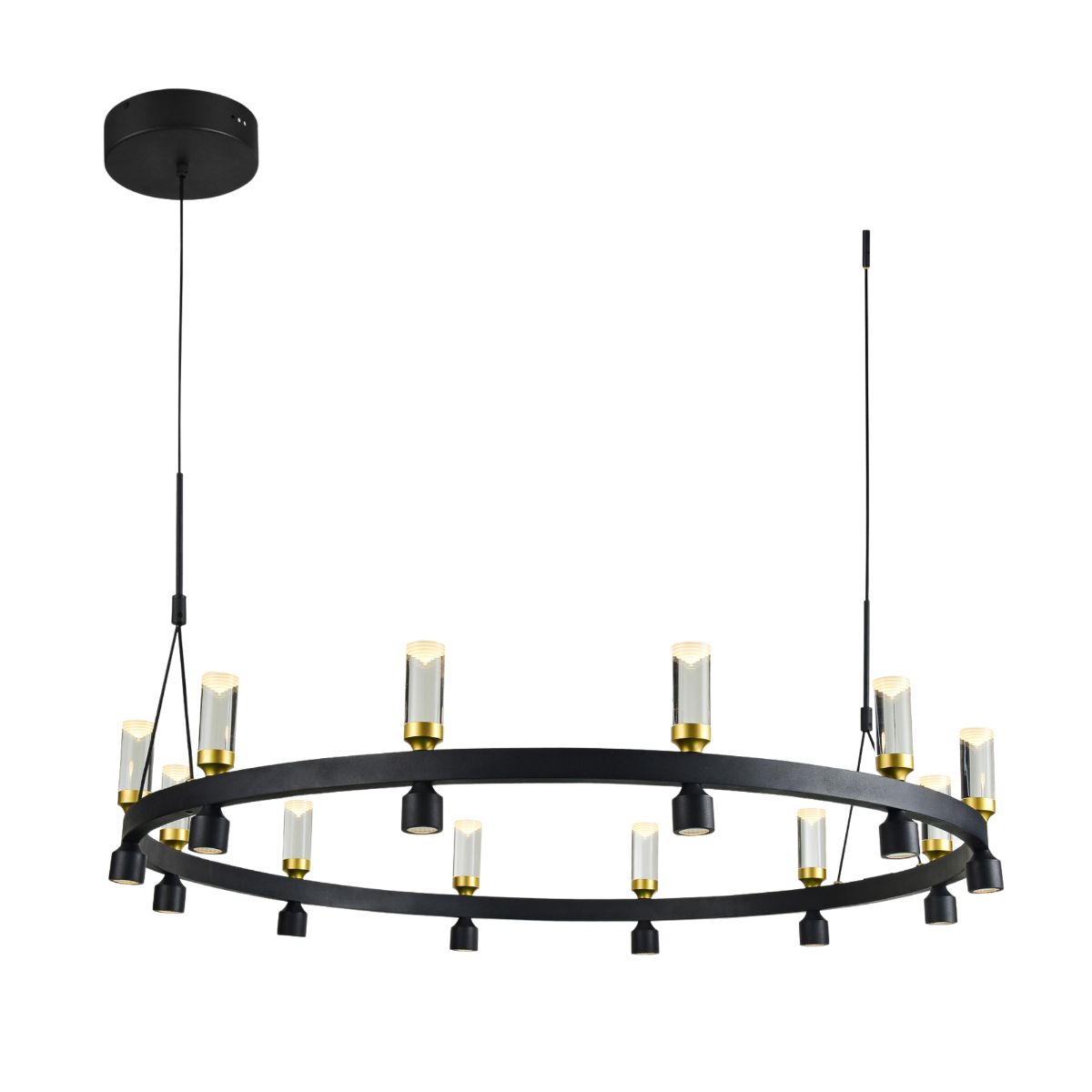Lampa wisząca świecznik LED Almelo 50,4W biała ciepła 3103lm metal czarno-złota wym:170x101,8x101,8cm IP20 Italux
