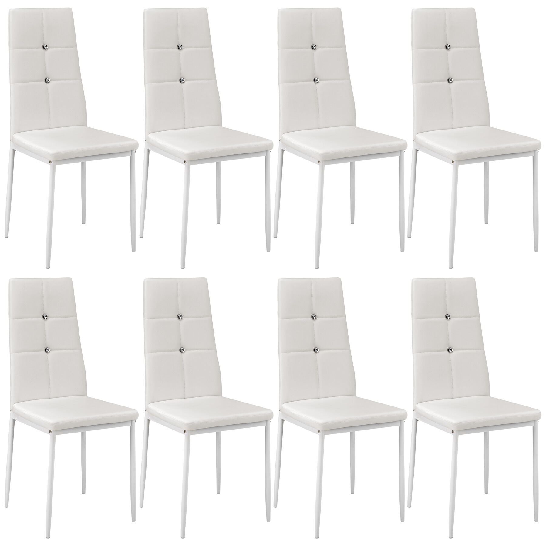 Tectake Lot De 2 Chaises De Salle à Manger Marilyn - Velours Matelassé Crème Et Noir - Pédestal En Acier - Charge 120kg